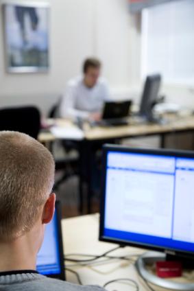 Man Working on a Computer Image